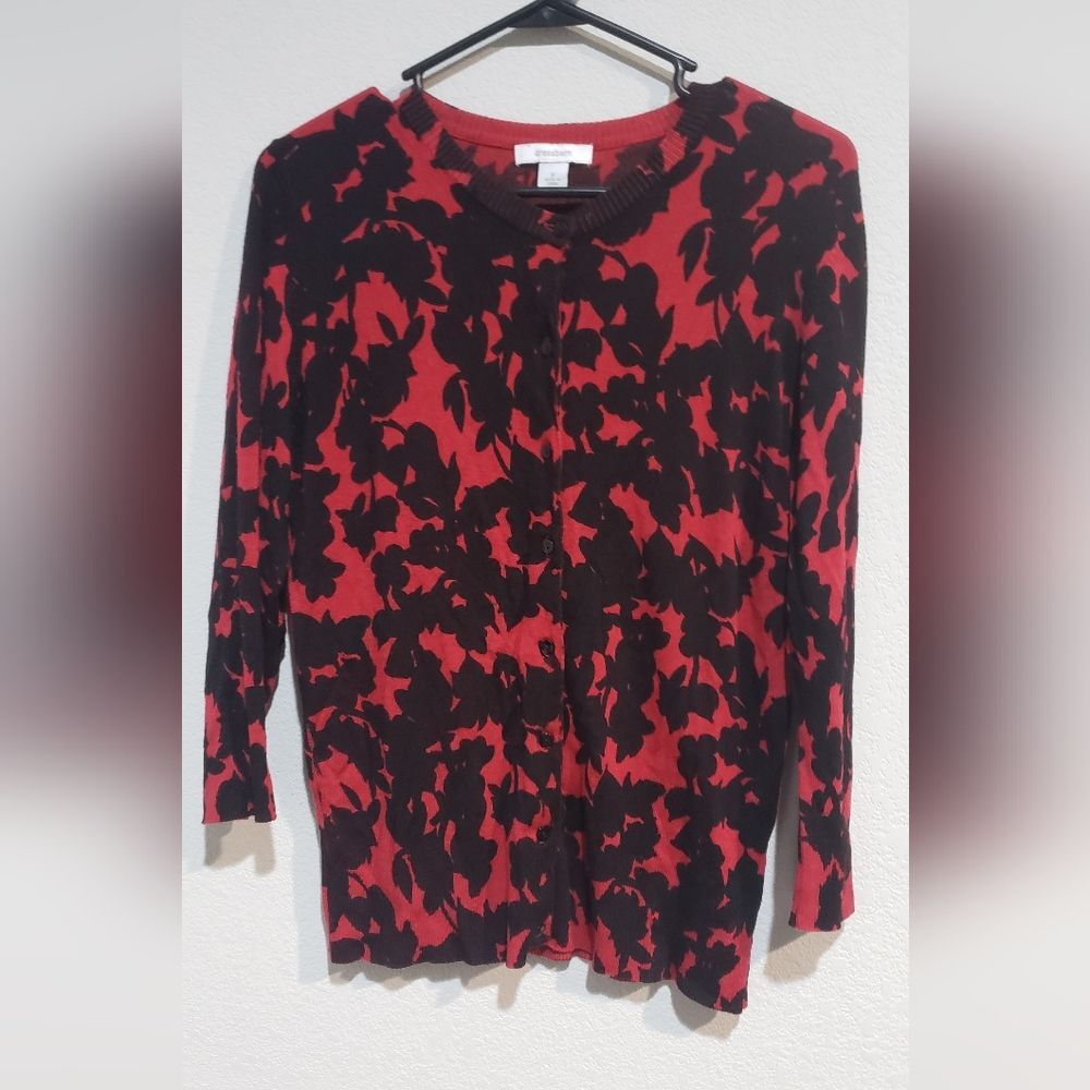 Dressbarn floral button down Cardigan Size S